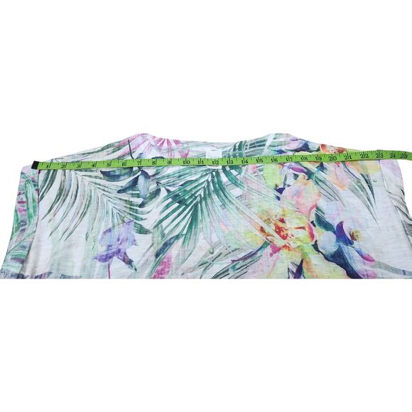 Time and Tru Multicolor Sparkly Short Sleeve Sublimation Blouse Womens Sz Large - Picture 3 of 10